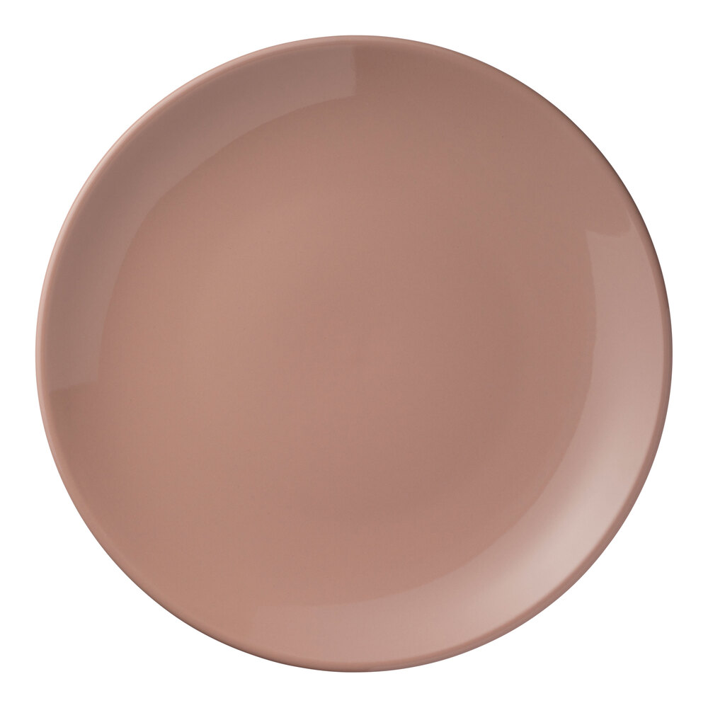 Libbey Porcelana Color 10 1/2" Coral Round Porcelain Coupe Plate - 12/Case