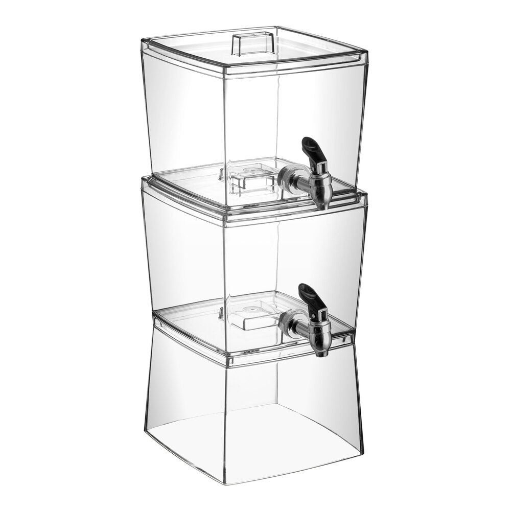 Choice 3 Gallon Acrylic Stackable Double Beverage Dispenser