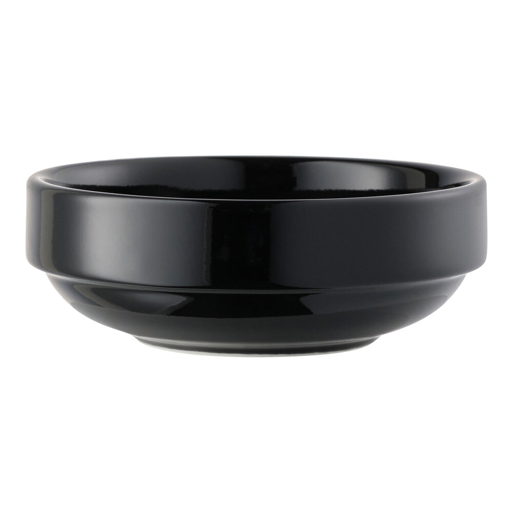 Libbey Porcelana Color 6 oz. Black Stackable Round Porcelain Bowl - 36/Case
