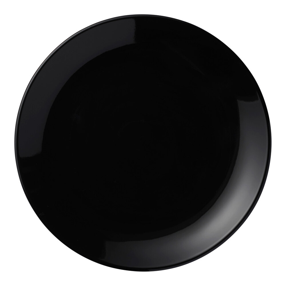 Libbey Porcelana Color 8 1/4" Black Round Porcelain Coupe Plate - 24/Case