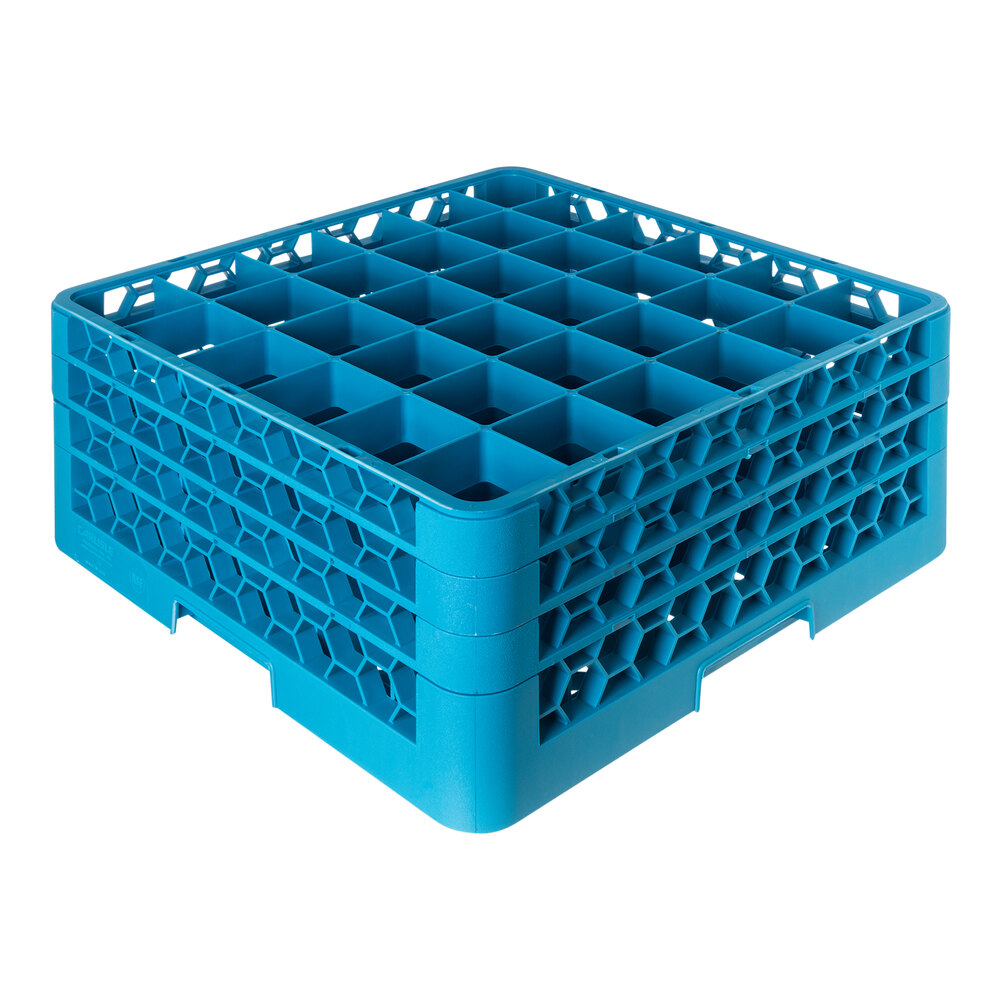 Carlisle RG36-314 OptiClean 36 Compartment Glass Rack with 3 Extenders