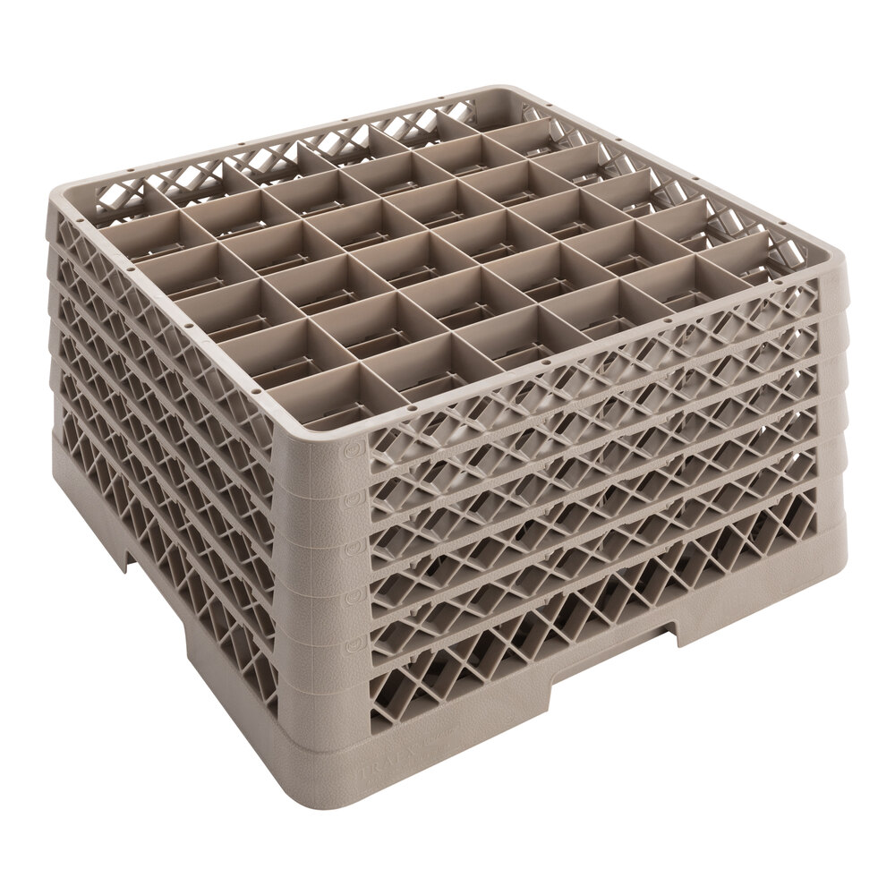 Vollrath TR7CCCCC Traex® Full-Size Beige 36-Compartment 11" Glass Rack