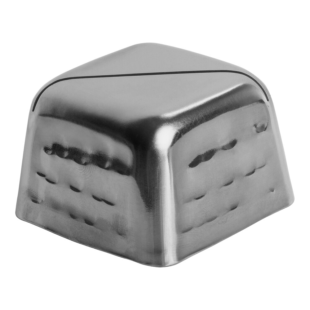Tablecraft 2" Square Hammered Stainless Steel Card Holder - 24/Case