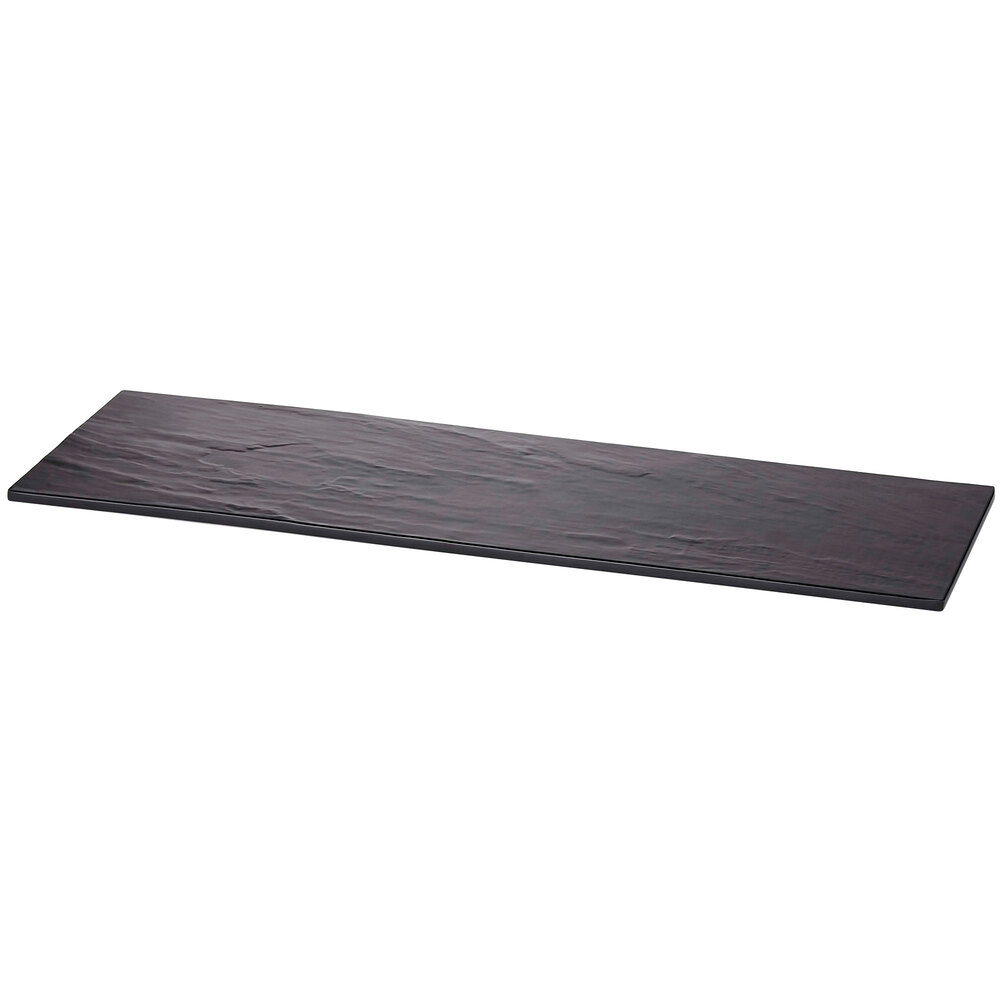 Tablecraft MGL2 Frostone 20 1/2" x 6 3/4" Black Melamine Display Tray