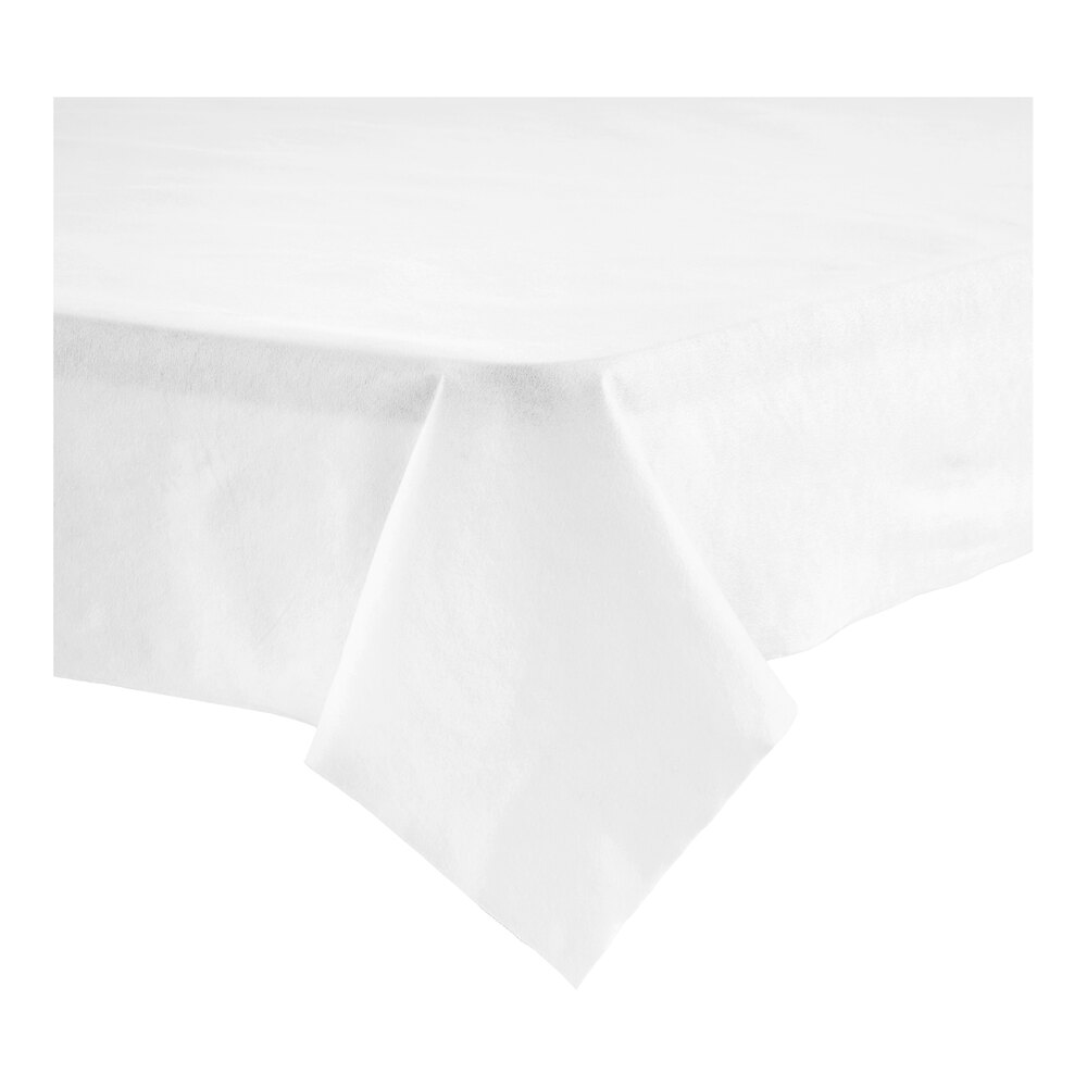 Choice 40" x 100' White Linen-Like Table Cover Roll