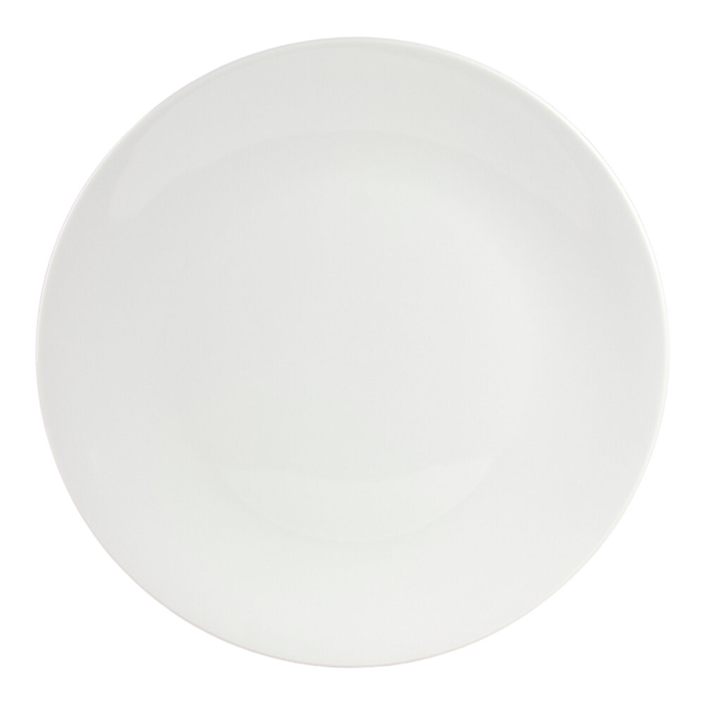 10 Strawberry Street Stella 14" Round White Porcelain Serving Platter - 8/Case