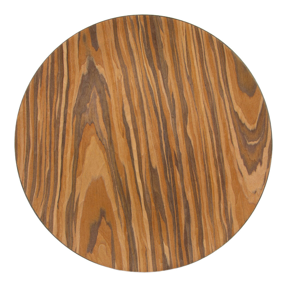 10 Strawberry Street 13" Round Faux Wood Acrylic Charger Plate - 24/Case