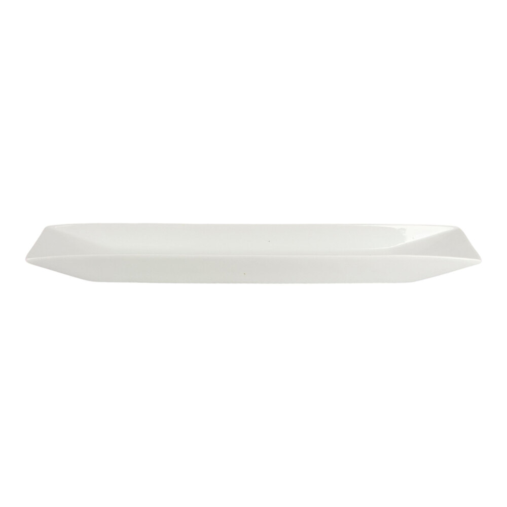 10 Strawberry Street Stella 18" x 3 3/4" Rectangular White Porcelain Serving Platter - 8/Case