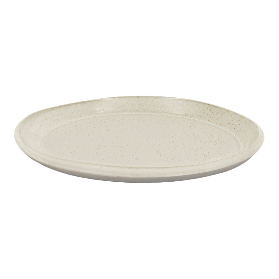 Front of the House Mezze® 6" Sesame Two-Tone Round Porcelain Plate - 12/Case