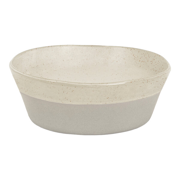Front of the House Mezze® 16 oz. Sesame Two-Tone Round Porcelain Bowl - 12/Case