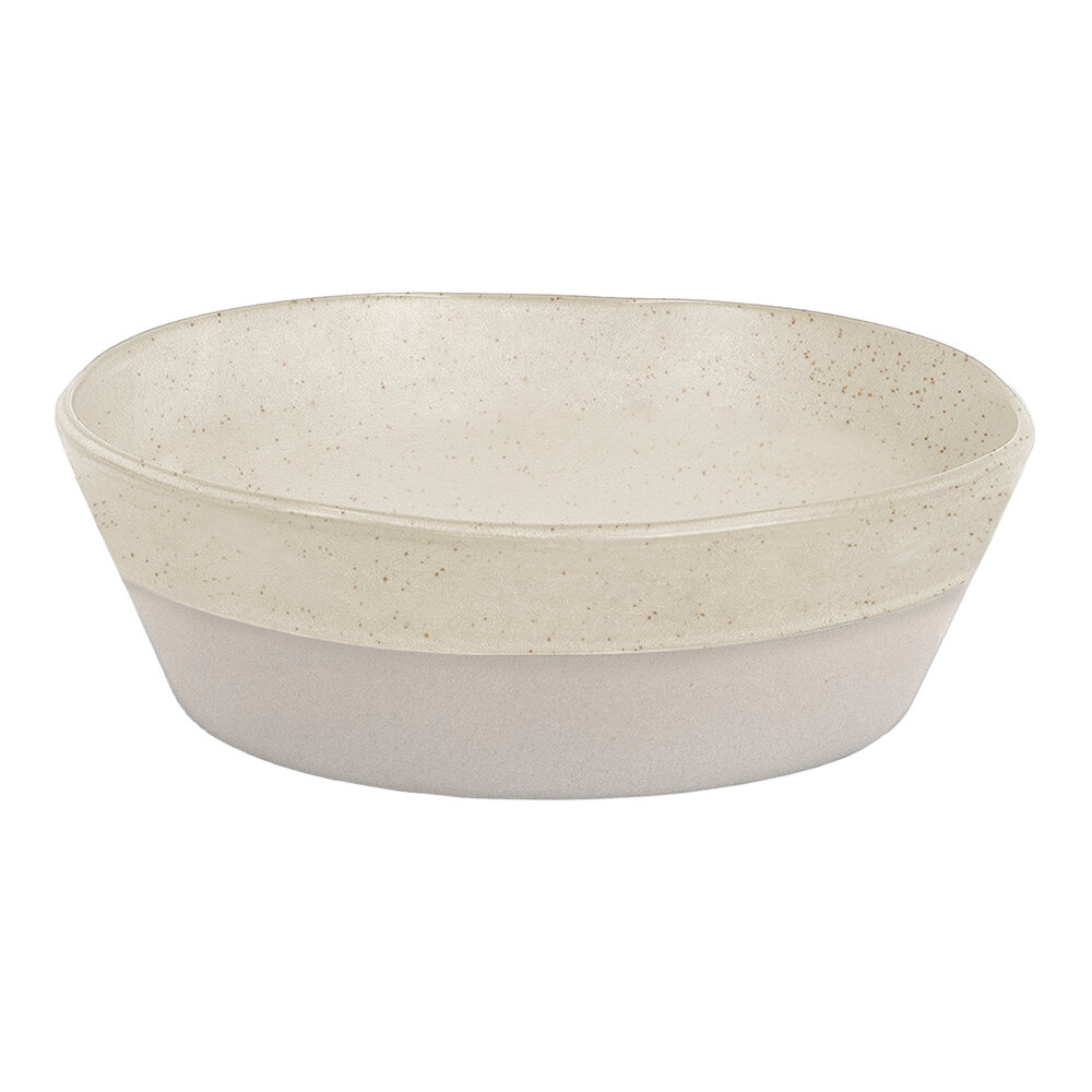 Front of the House Mezze® 26 oz. Sesame Two-Tone Round Porcelain Bowl - 6/Case