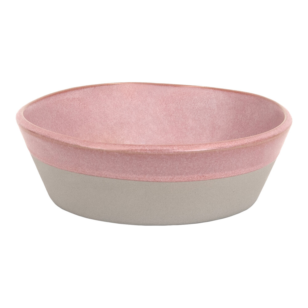 Front of the House Mezze® 26 oz. Guava Two-Tone Round Porcelain Bowl - 6/Case