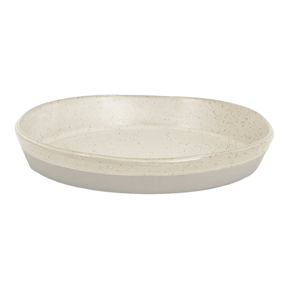 Front of the House Mezze® 36 oz. Sesame Two-Tone Round Porcelain Bowl - 4/Case