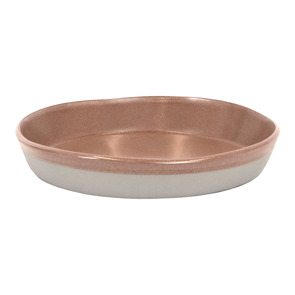 Front of the House Mezze® 36 oz. Cinnamon Two-Tone Round Porcelain Bowl - 4/Case