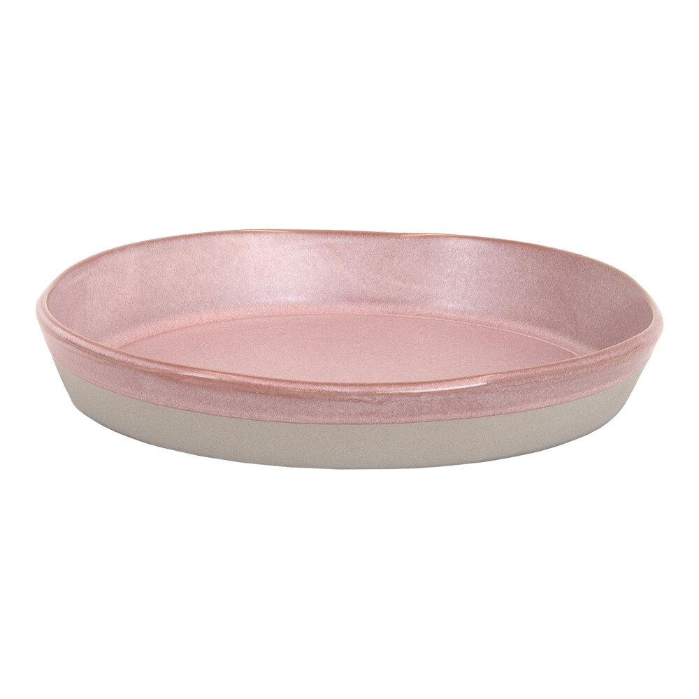Front of the House Mezze® 36 oz. Guava Two-Tone Round Porcelain Bowl - 4/Case