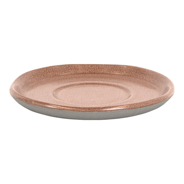 Front of the House Mezze® 4 1/2" Cinnamon Two-Tone Round Porcelain Saucer - 12/Case