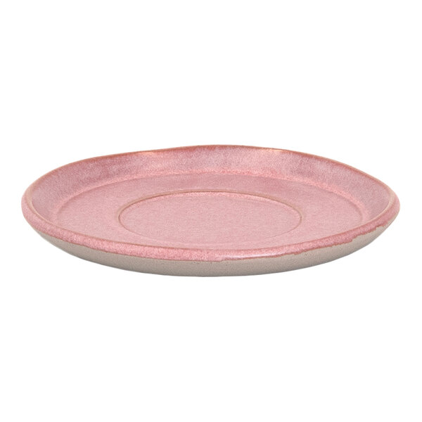 Front of the House Mezze® 4 1/2" Guava Two-Tone Round Porcelain Saucer - 12/Case