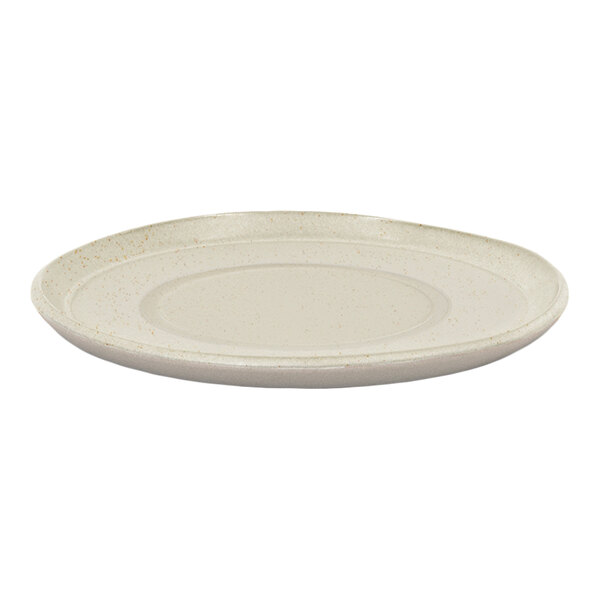 Front of the House Mezze® 6" Sesame Two-Tone Round Porcelain Saucer - 12/Case
