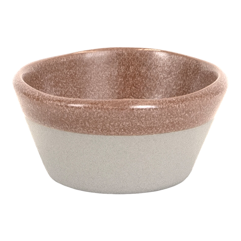 Front of the House Mezze® 2 oz. Cinnamon Two-Tone Round Porcelain Ramekin - 12/Case