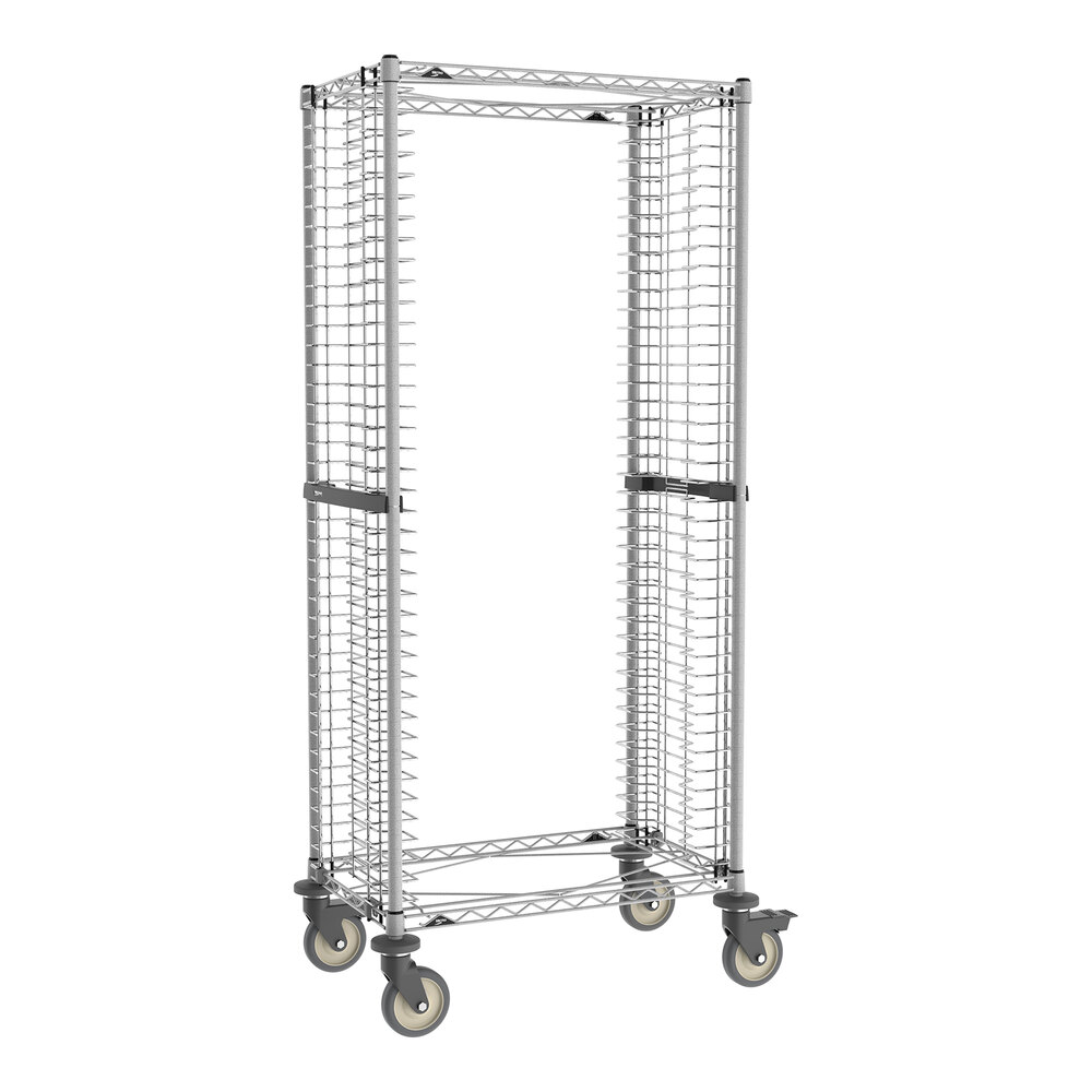 Metro RS1K4S Super Erecta Metroseal Gray Epoxy 40 Pan Side Load Bun / Sheet Pan Rack with Non-Marking Casters - Unassembled