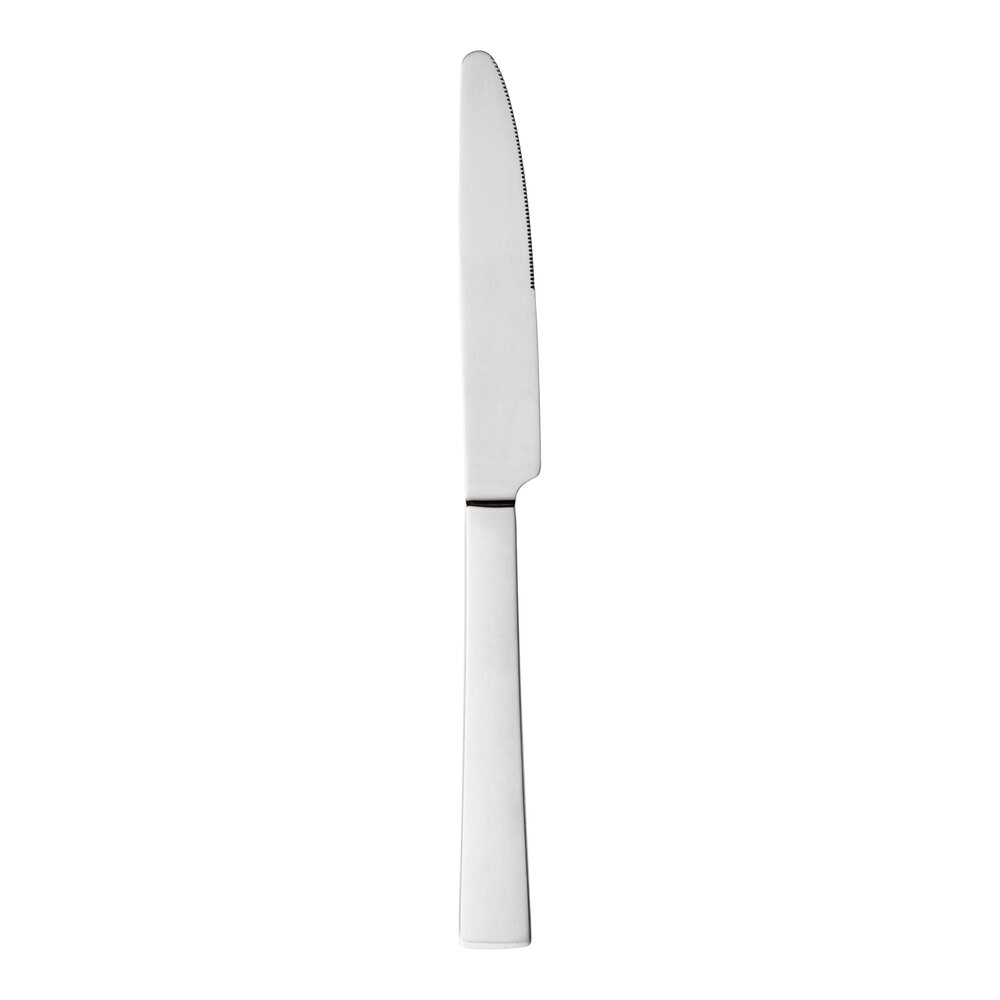 Libbey Santorini Satin II 9 1/2" 18/0 Stainless Steel Heavy Weight Dinner Knife - 12/Case
