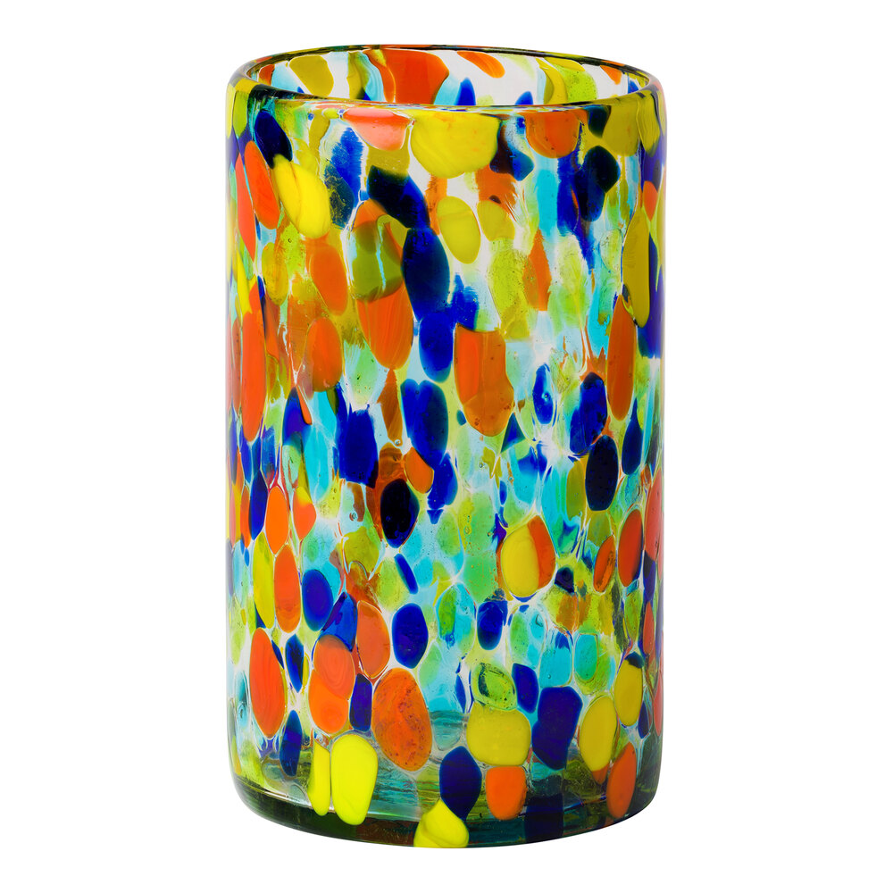 10 Strawberry Street Carnival Multicolored 16 oz. Cooler Glass - 6/Case