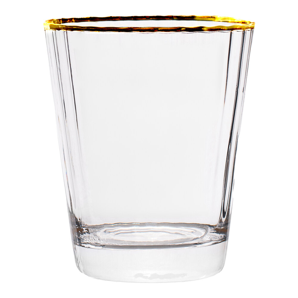 10 Strawberry Street Grace 11 oz. Gold Rimmed Rocks / Double Old Fashioned Glass - 24/Case