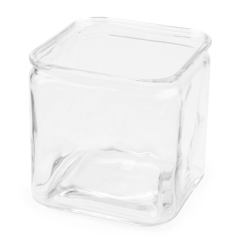 American Metalcraft 1.25 Qt. Square Glass Condiment Jar - 12/Case