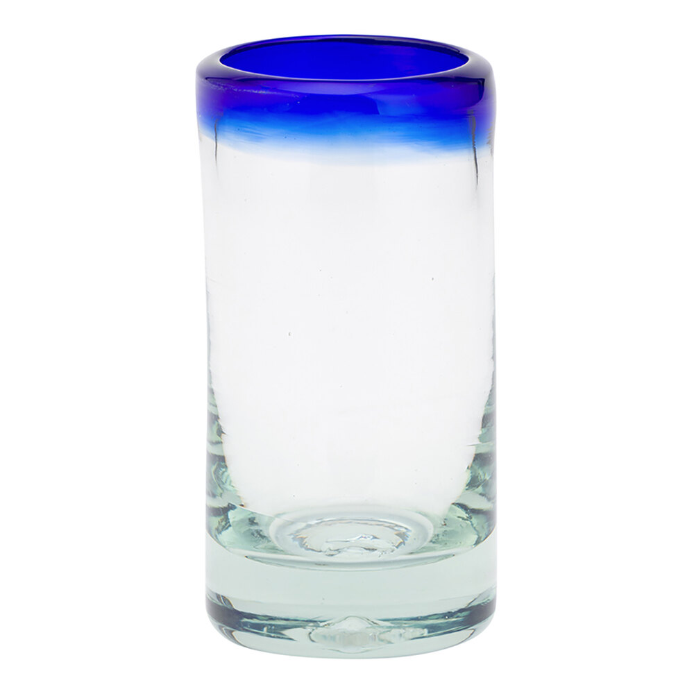 10 Strawberry Street Cobalt Rim 2 oz. Shooter Glass - 12/Case