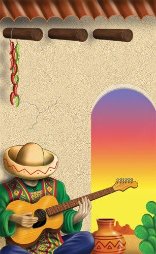 Choice 8 1/2" x 14" Menu Paper - Southwest Themed Mariachi Design Cover - 100/Pack