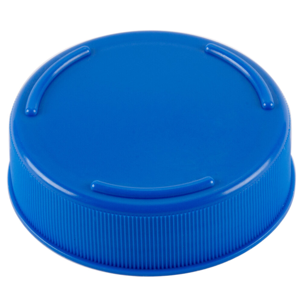 Tablecraft 53FCAPBL Solid Blue End Cap for Inverted or Squeeze Bottles with a 53 mm Opening - 12/Pack