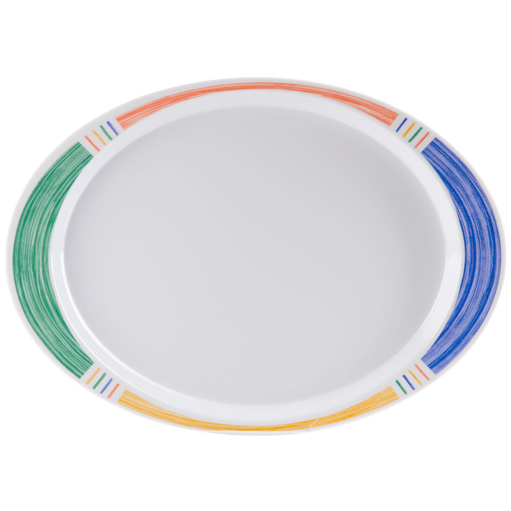 GET OP-145-BA 14 3/4" x 10 1/2" Diamond Barcelona Oval Platter - 12/Case