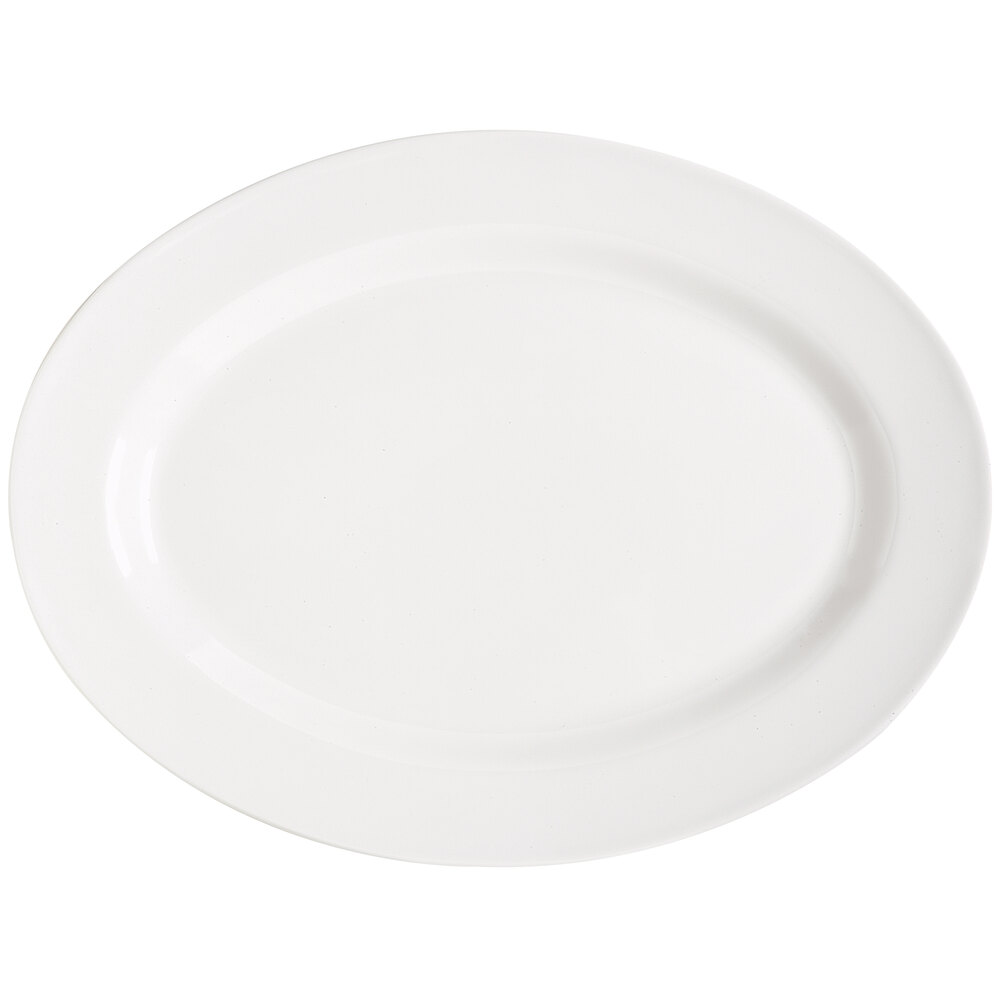 GET OP-618-W Milano 18" x 13 1/2" White Oval Platter - 12/Case