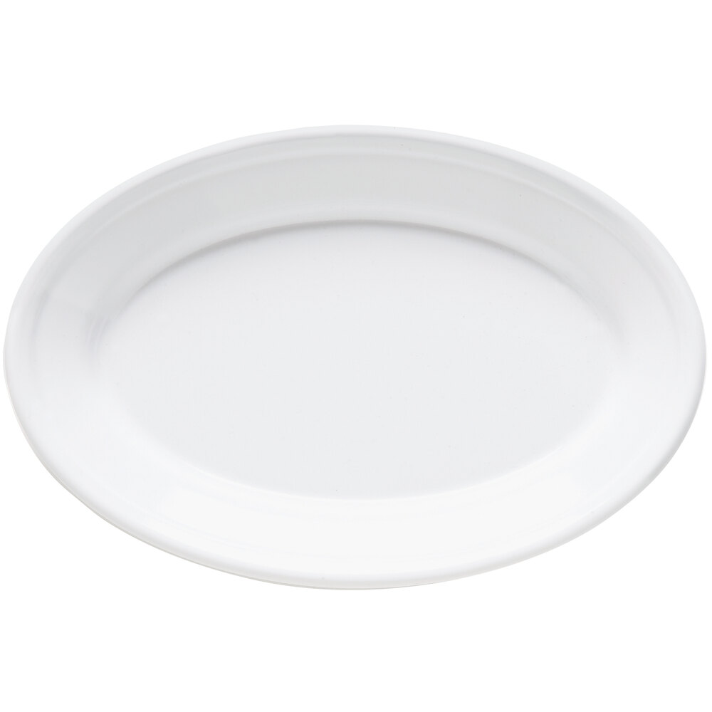 GET OP-911-W White 9 1/4" x 6 1/4"SuperMel Oval Platter - 24/Case
