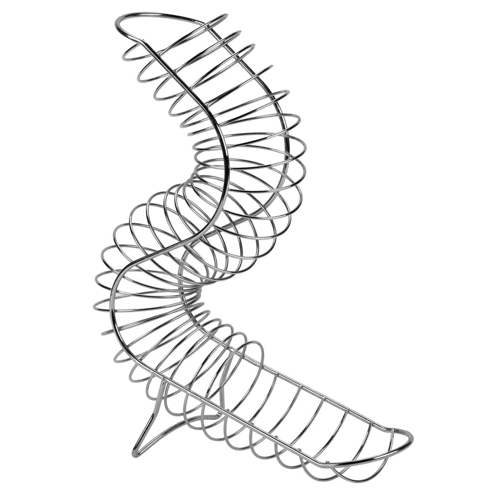 Tablecraft FC1649 Chrome Curved Fruit Basket - 14 1/2" x 18"