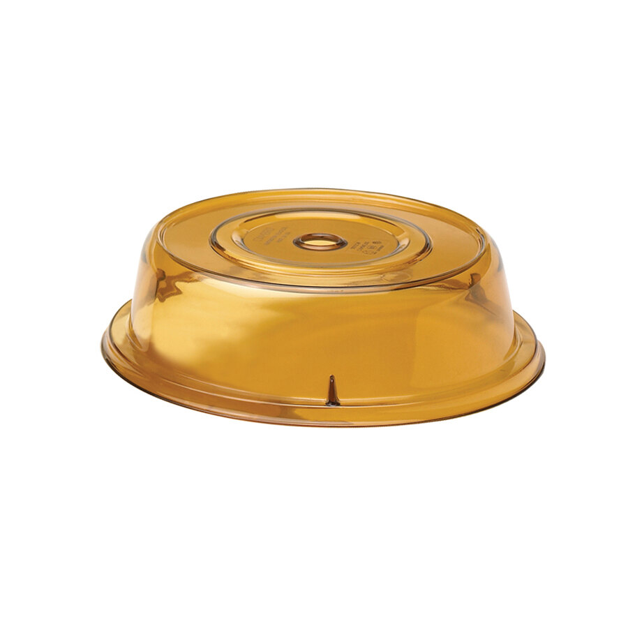 Cambro 1013CW153 Camwear® Amber Camcover 10 13/16" Plate Cover - 12/Case