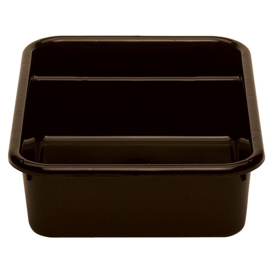 Cambro 1621CBP131 Poly Cambox 21" x 16" x 5" Dark Brown Two Compartment Polyethylene Bus Tub
