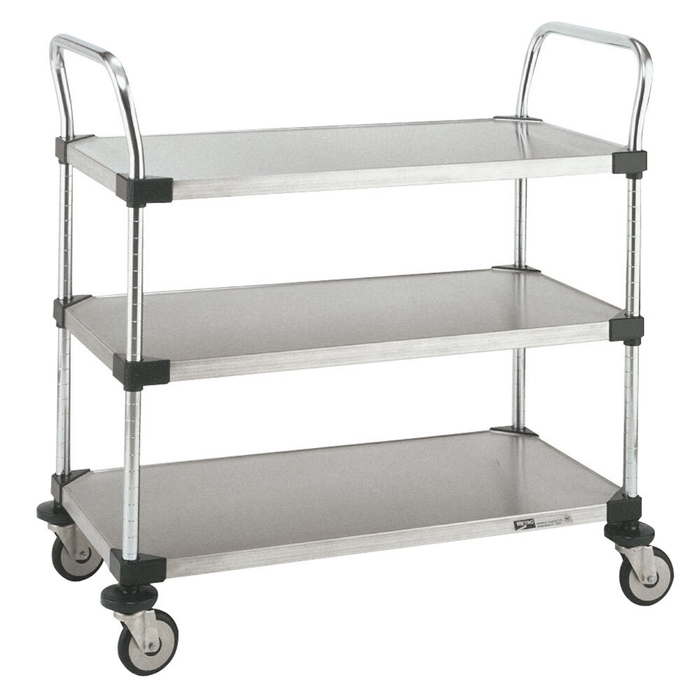 Metro MW204 Super Erecta 18" x 30" x 38" Three Shelf Standard Duty Stainless Steel Utility Cart