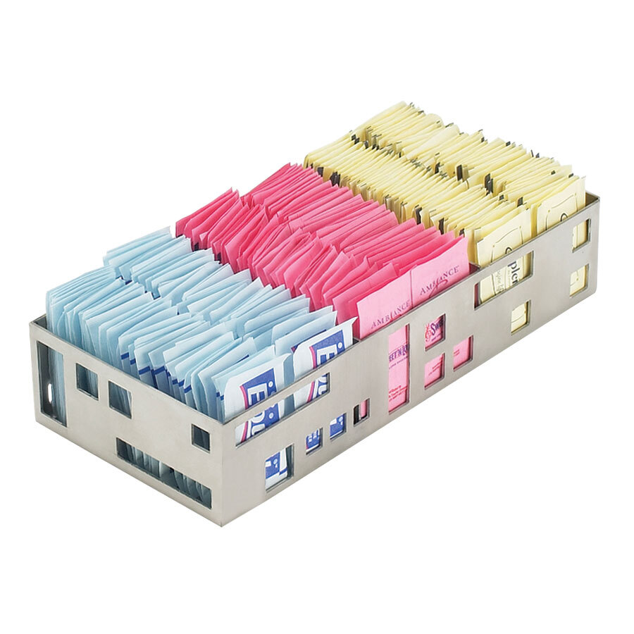 Cal-Mil 1611-55 Squared Stainless Steel Packet Organizer - 9 1/2" x 4 1/2" x 2"
