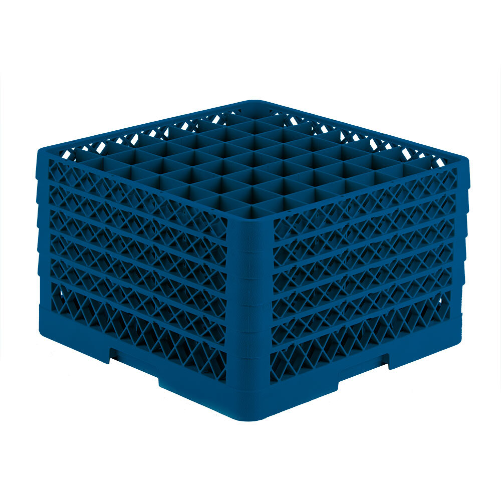 Vollrath TR9EEEEA Traex® Full-Size Royal Blue 49-Compartment 11" Glass Rack with Open Rack Extender On Top