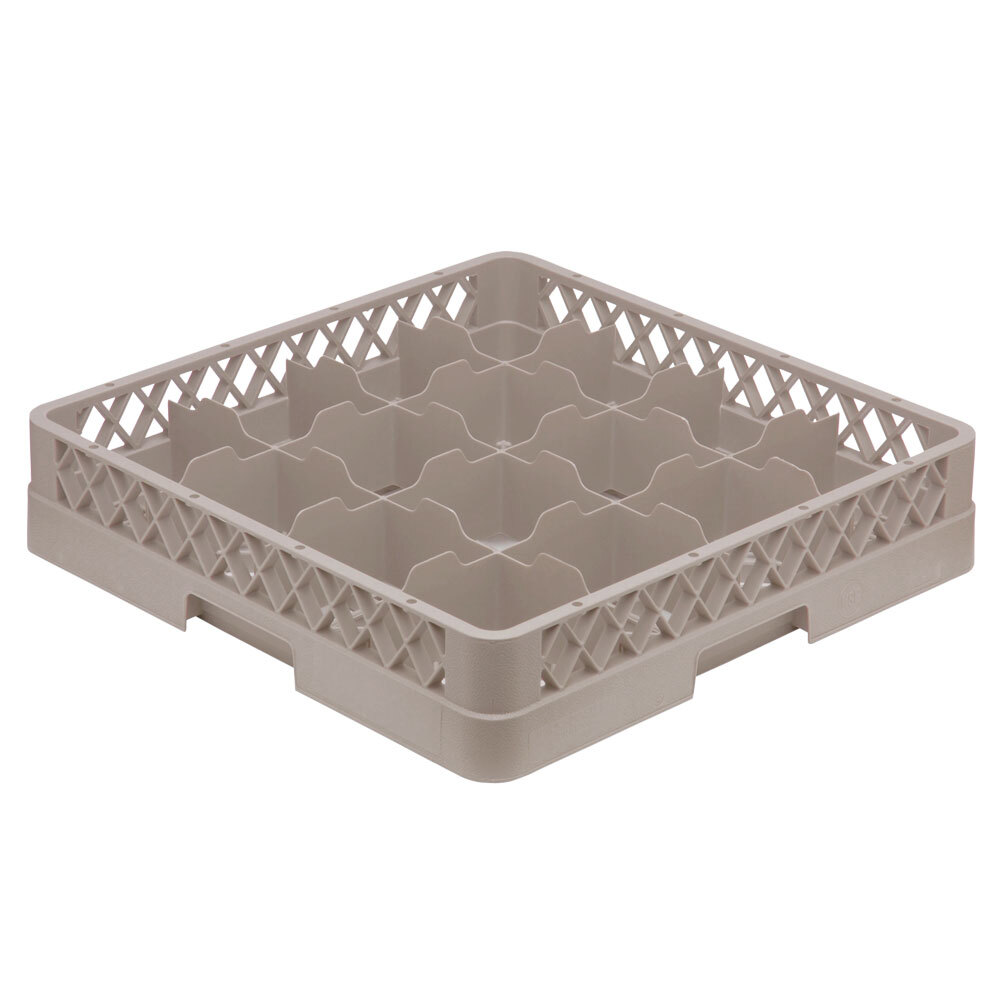 Vollrath TR4A Traex® Full-Size Beige 16-Compartment 4 13/16" Cup Rack with Open Rack Extender On Top