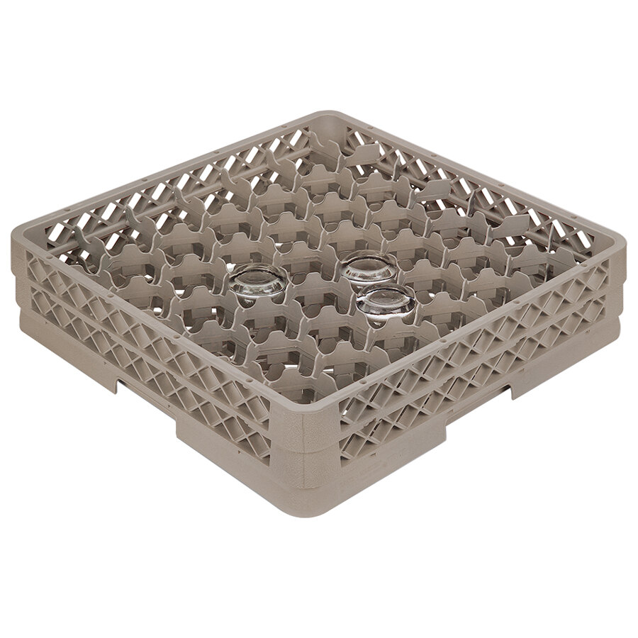 Vollrath TR13MMM Traex® Rack Max Full-Size Beige 42-Compartment 5 1/8" Glass Rack
