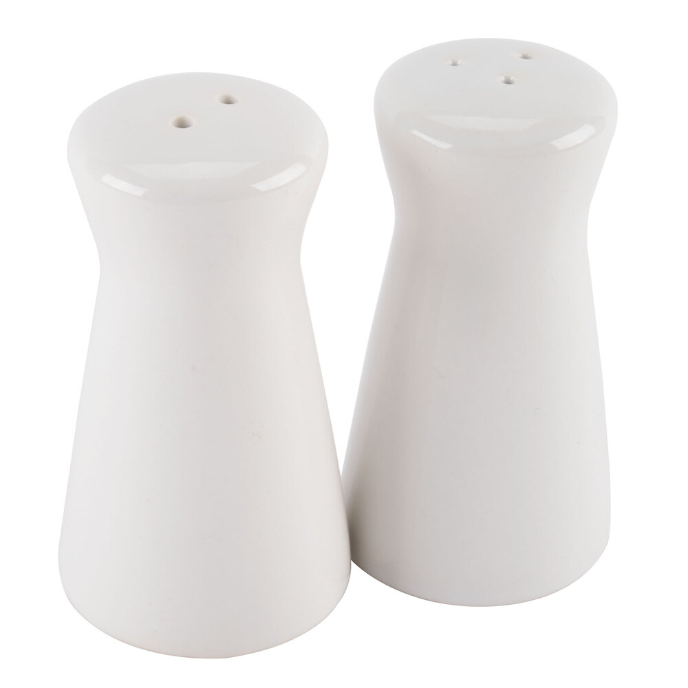 American Metalcraft CSPT2 2 oz. Ceramic Tower Salt and Pepper Shaker Set