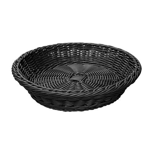 GET WB-1502-BK Designer Polyweave 11 1/2" x 2 3/4" Black Round Plastic Basket