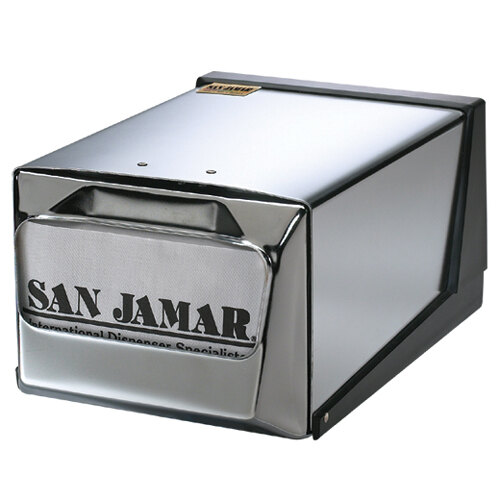 San Jamar H3001XC Fullfold Countertop Napkin Dispenser - Chrome Face with Chrome Body