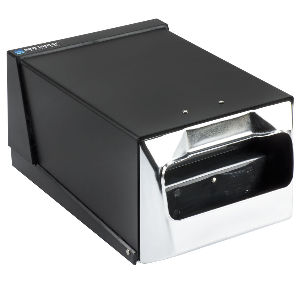 San Jamar H3001BKC Fullfold Countertop Napkin Dispenser - Chrome Face with Black Body