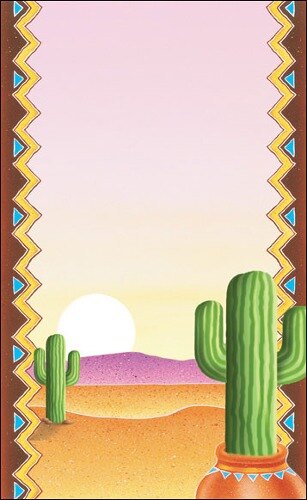 Choice 8 1/2" x 11" Menu Paper - Southwest Themed Cactus Design Cover - 100/Pack