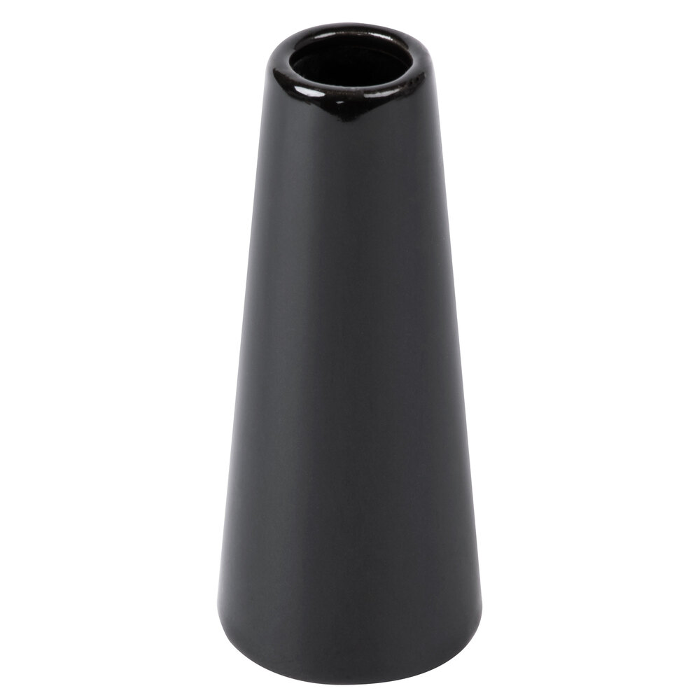 American Metalcraft BVTB7 1 1/2" x 4" Black Ceramic Tower Vase - 12/Case