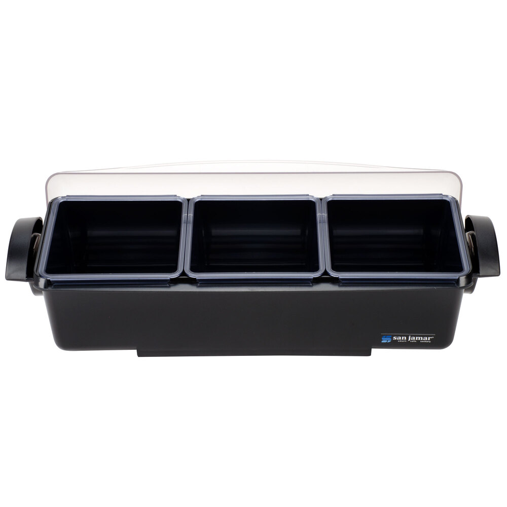 San Jamar BD4003 The Dome 3-Compartment Condiment Bar