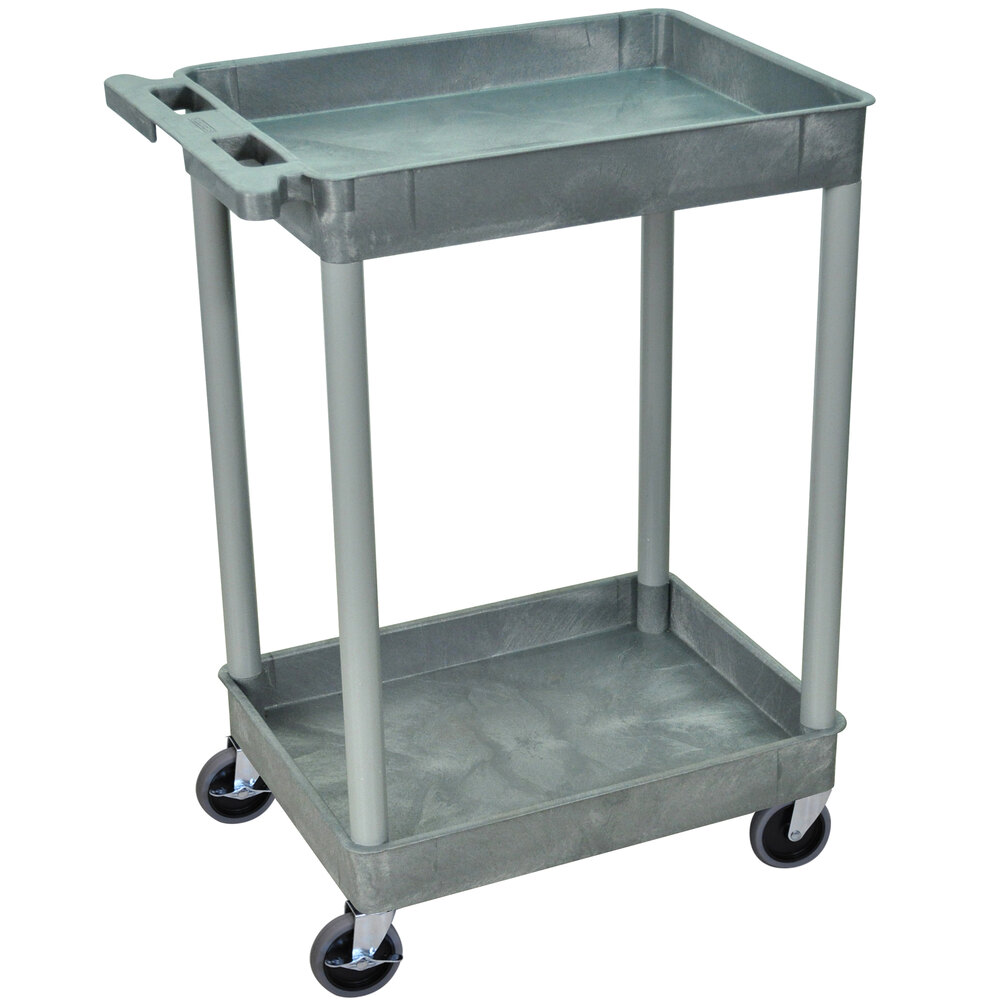 Luxor STC11-G Gray 2 Tub Utility Cart - 18" x 24" x 37 1/2"